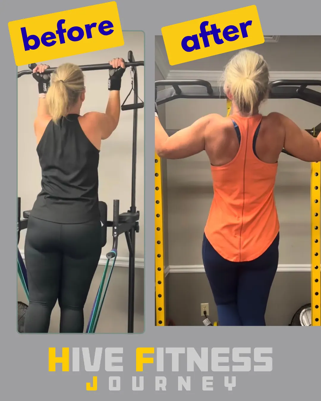 Hive Fitness Journey before and after first pull-up transformation - Woodstock, GA
